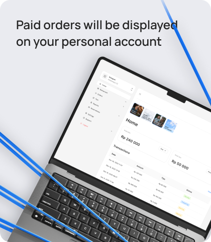 Paid orders will be displayed on your personal account