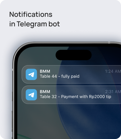 Notifications in Telegram bot — BMM payment alerts on iPhone